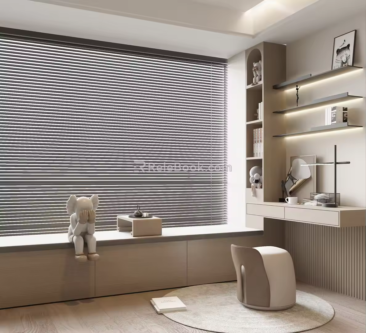 Floating Window Sill Floating Window Cabinet Dressing Table Laminates 3d model