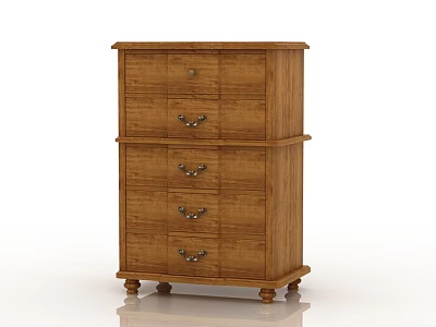 Classic Wooden Chest of Drawers with Multiple Drawers and Sturdy Legs Design 3d model