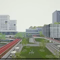 Aerial Planning of Modern Urban Landscape With Green Spaces and Interconnected Walkways