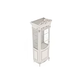 White European Style Wine Cabinet With Carved Details Glass Doors And Glass Shelves