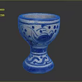 Blue And White Ceramic Cup With Intricate Decorative Patterns For Home Decor 3d model