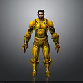 Male Warrior Character In Golden Armor With Creature Inspired Details