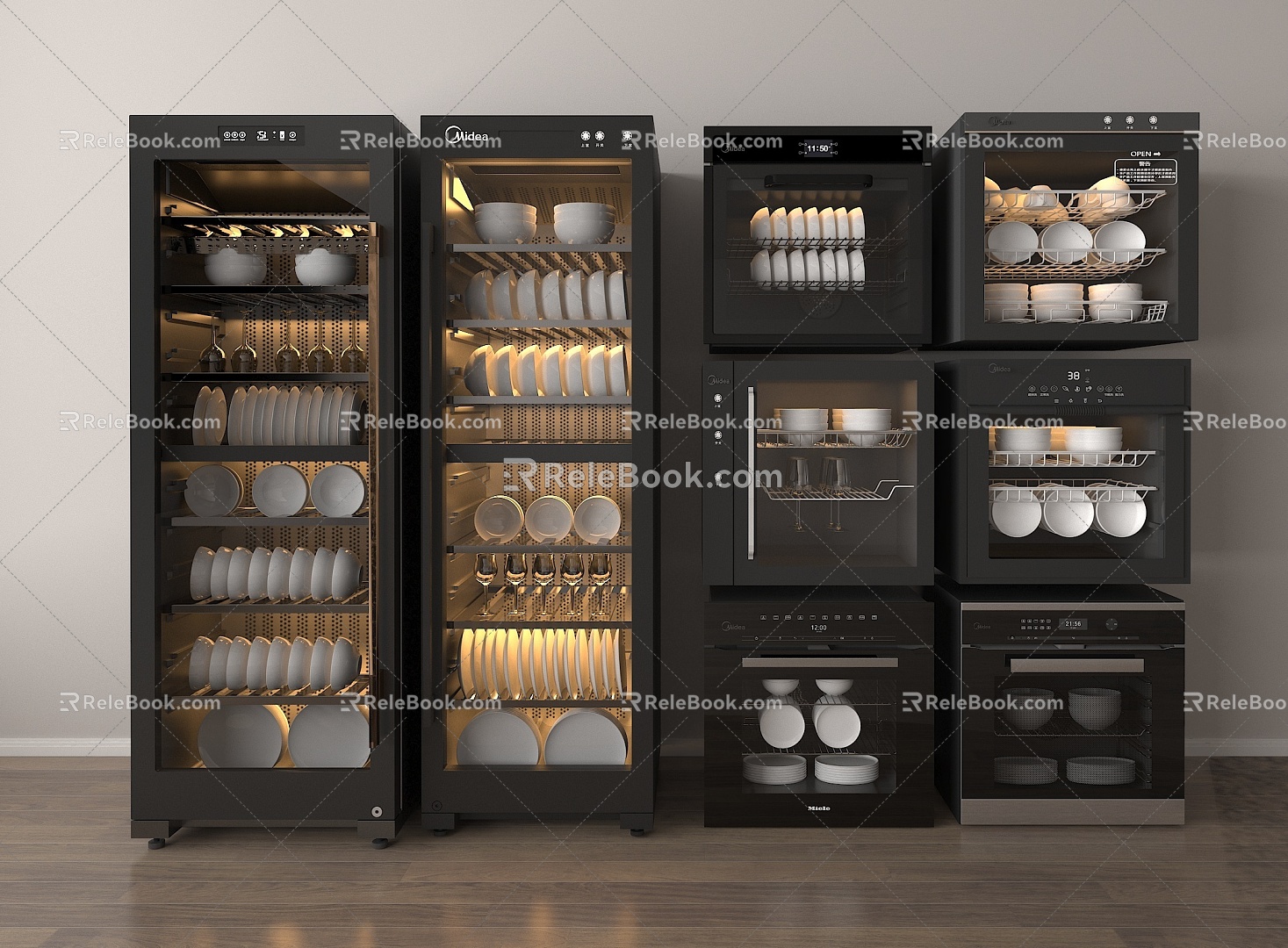 Modern Disinfection Cabinet Restaurant Cupsticks Cabinet 3d model