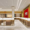 Elegant Jewelry Store With Golden Facade Display Windows And Luxury Counters Design