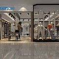 Modern Clothing Store Interior With Clothing Racks Displayed Garments And Seating Area