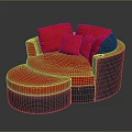 Modern Red Sectional Sofa With Multiple Plush Cushions And Stylish Living Room Design