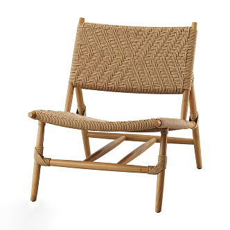 Rattan Chair Woven Chair Leisure Chair Rest Chair Wooden Chair 3d model