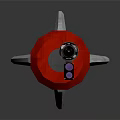 Modern Rocket Weapon Featuring Red Head Metallic Structure And Fins Design Elements
