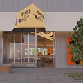 Modern Casual Fish Restaurant Storefront Design With Attractive Signage And Cozy Bright Dining Space