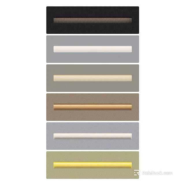 Assorted Colored Cabinet Bar Handles In Different Shades For Home Furniture 3d model 