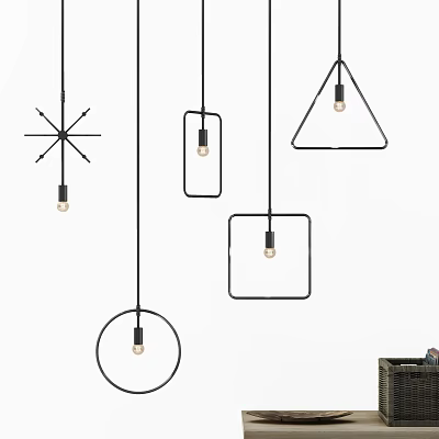 Modern chandelier creative wrought iron chandelier combination 3d model