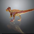 Detailed Colorful Dinosaur Model Featuring Red Yellow Spots and Standing Stance