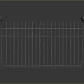 Metal Fence With Spiked Rails Ball Finials And Concrete Posts