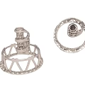 Two Metal Mechanical Frame Components With Intricate Hollow Structure Design