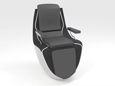 Modern Stylish Recliner Chair With Black Cushion And White Curved Base For Comfortable Relaxation 3d model