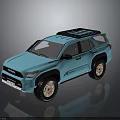 Blue Toyota SUV With Black Roof Rack Tan Wheels And Exterior Design