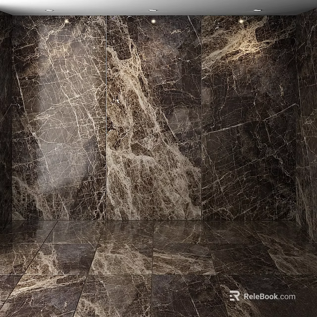 Elegant Dark Marble Wall And Floor With Natural Vein Texture Design 3d model 