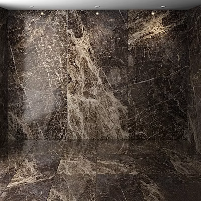 Elegant Dark Marble Wall And Floor With Natural Vein Texture Design 3d model