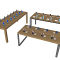 Organized Office Desks Displaying Multiple Smartphones And Small Information Cards 3d model