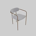 Modern Minimalist Single Chair With Golden Metal Frame And White Upholstered Seat Backrest