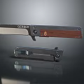 Gerber Folding Knife With Wooden Handle And Sharp Blade In Folded State 3d model