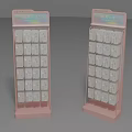 Pink Standing Decorative Ornament Display Set With Multi Compartment Grid Design 3d model