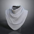 White Fabric Drapery With Folds On Neck Shoulder Mannequin
