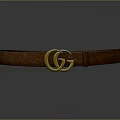 Stylish Brown Leather Belt With Double G Buckle And Smooth Texture Design