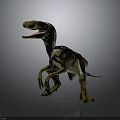 Realistic Dinosaur Figure with Open Mouth Red Eyes and Detailed Skin Texture in Standing Posture