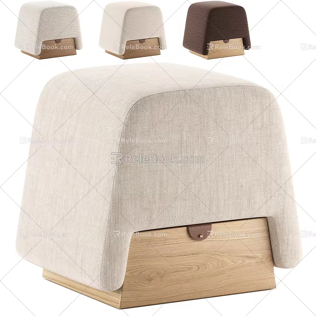 Quiet Style Makeup Stool Shoe Changing Stool Sofa Stool Low Stool 3d model