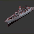 Modern Military Warship Model With Detailed Superstructure Weapon Systems And Design