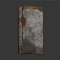 Vintage Retro Refrigerator With Distressed Paint And Small Wooden Crate