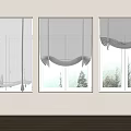Roman curtain pull curtain sunshade shutter 3d model