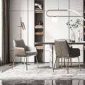 Modern Dining Table Chair Combination Dining Table Chair 3d model