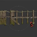 Weathered Wooden Dock With Weathered Planks Wooden Posts Ropes And Red Buoys