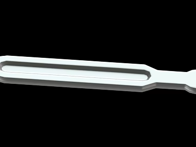 White Metal Tuning Fork With Elongated Shape And Two Parallel Prongs 3d model