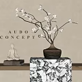 Quiet Pendulum Combination Flower Ornaments 3d model