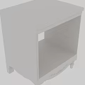 White Classic Bedside Table With Carved Details And Open Shelf Design 3d model