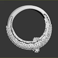 Sparkling Silver Diamond Paved Ring As Elegant Clothing Accessory Piece 3d model