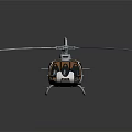 Helicopter With Modern Design 3D Rendered Sleek Body And Rotor Blades On Dark Reflective Background