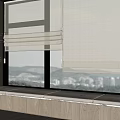 Roman Curtain Bay Window 3d model
