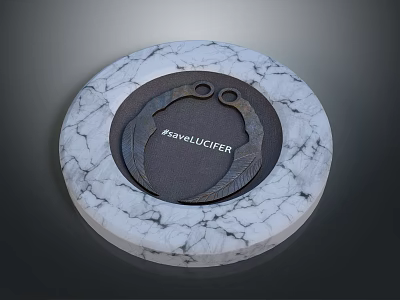 Rosalucier Decorative Weapon Featuring Circular Marble Texture Laurel Wreath And Feather Design 3d model