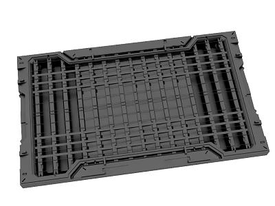 Black Plastic Industrial Pallet With Grid Structure And Reinforced Edges 3d model