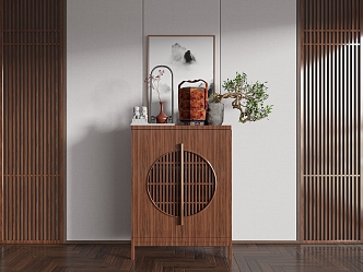 New Chinese-style Entrance Cabinet 3d model