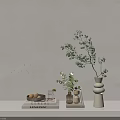 Minimalist AUDO CONCEPT Decorative Table Setup With Eucalyptus Vase Books And Fruit