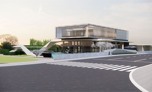 Modern Sales Office Building Exhibition Center Exhibition Hall Culture and Art Center 3d model