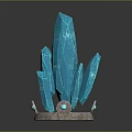 Turquoise Spiked Crystal Decorative Structure With Brown Base And Circular Accents