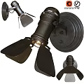 Black Adjustable Wall Mounted Sconce with Rotating Shades for Home Lighting 3d model