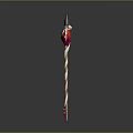 Magical Fantasy Staff Featuring Red Heart Angel Wings Wizard Hat And Striped Pole Arrow