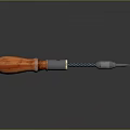 Sturdy Screwdriver As Multipurpose Weapon With Orange Wooden Handle Blue Braided Design And Metal Shaft